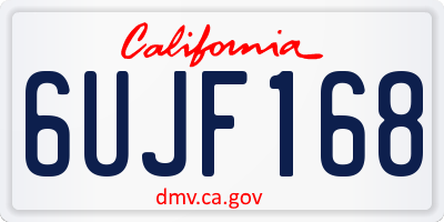 CA license plate 6UJF168