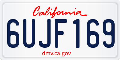 CA license plate 6UJF169