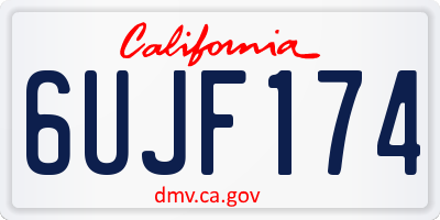 CA license plate 6UJF174