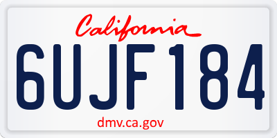 CA license plate 6UJF184