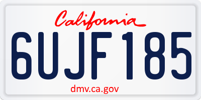 CA license plate 6UJF185