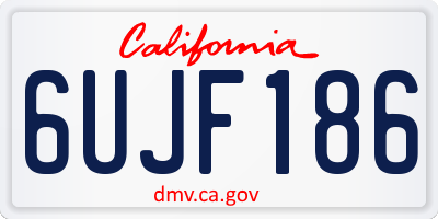 CA license plate 6UJF186