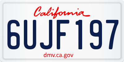 CA license plate 6UJF197