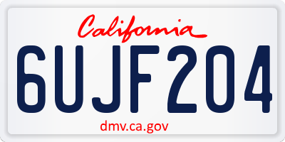 CA license plate 6UJF204