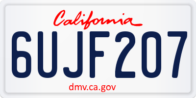 CA license plate 6UJF207
