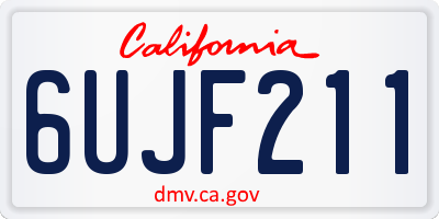 CA license plate 6UJF211