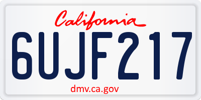 CA license plate 6UJF217