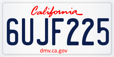 CA license plate 6UJF225