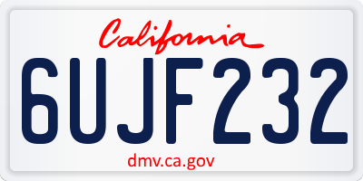 CA license plate 6UJF232