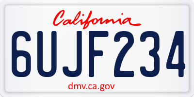 CA license plate 6UJF234