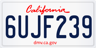 CA license plate 6UJF239