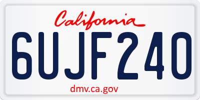 CA license plate 6UJF240