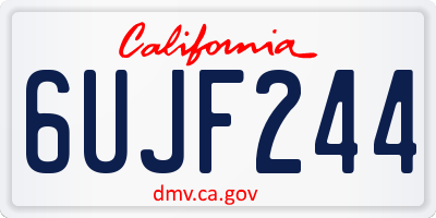 CA license plate 6UJF244