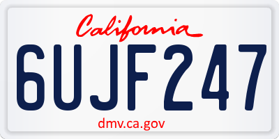 CA license plate 6UJF247