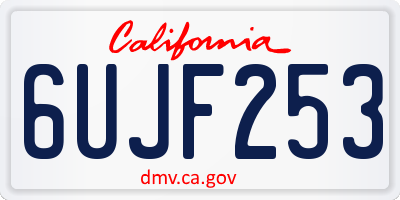 CA license plate 6UJF253
