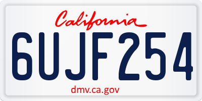 CA license plate 6UJF254