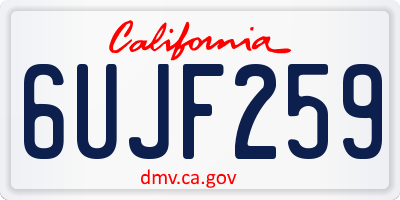 CA license plate 6UJF259