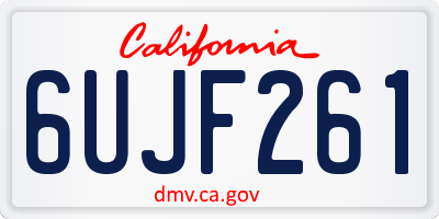 CA license plate 6UJF261