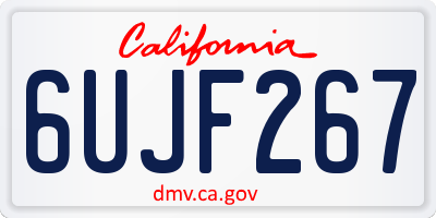 CA license plate 6UJF267