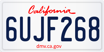 CA license plate 6UJF268