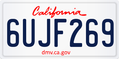 CA license plate 6UJF269