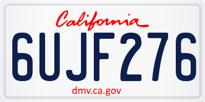 CA license plate 6UJF276