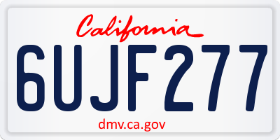 CA license plate 6UJF277