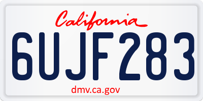 CA license plate 6UJF283