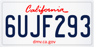 CA license plate 6UJF293