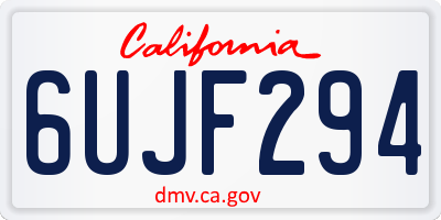 CA license plate 6UJF294