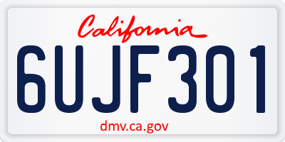 CA license plate 6UJF301