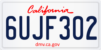 CA license plate 6UJF302