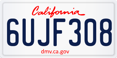 CA license plate 6UJF308