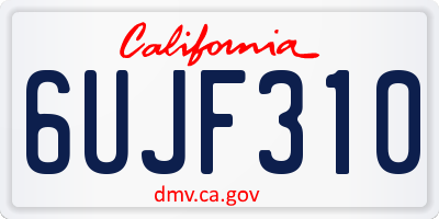 CA license plate 6UJF310