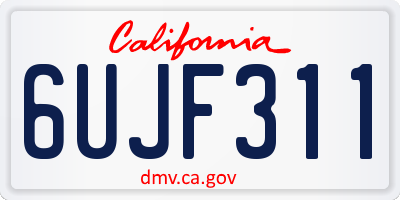 CA license plate 6UJF311