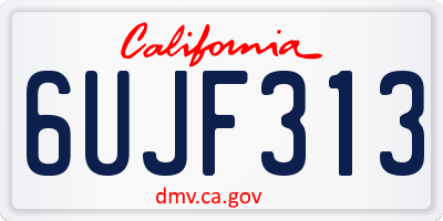 CA license plate 6UJF313