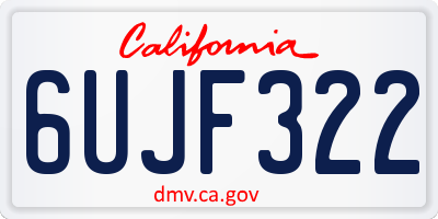 CA license plate 6UJF322
