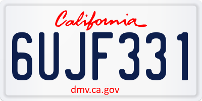 CA license plate 6UJF331