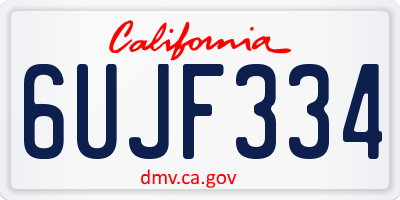 CA license plate 6UJF334