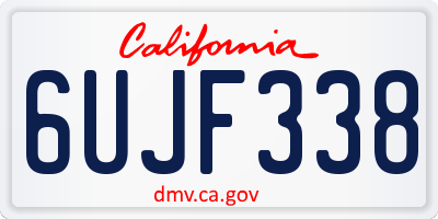 CA license plate 6UJF338