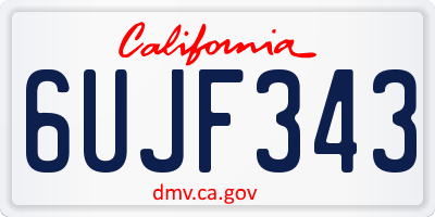 CA license plate 6UJF343