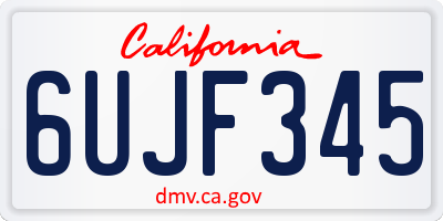 CA license plate 6UJF345