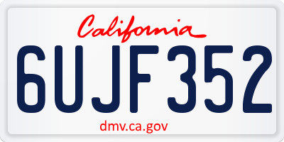 CA license plate 6UJF352