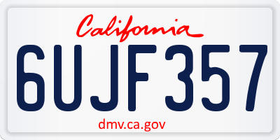 CA license plate 6UJF357