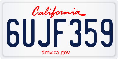 CA license plate 6UJF359