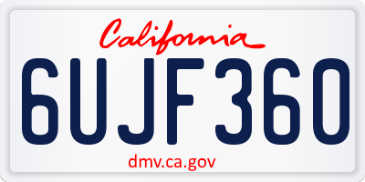 CA license plate 6UJF360
