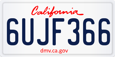 CA license plate 6UJF366
