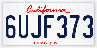 CA license plate 6UJF373