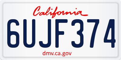 CA license plate 6UJF374