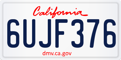 CA license plate 6UJF376
